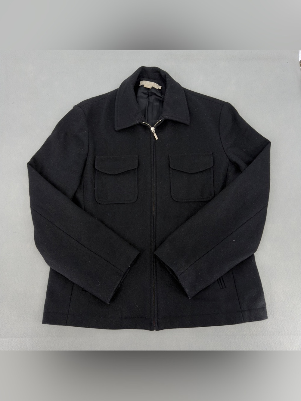 J.Crew Vintage Wool Blend Black Utility Full Zip Jacket Large